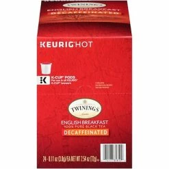 Deals 🥰 K-Cups Twinings Of London English Breakfast Decaf Tea, Keurig K-Cup Pods, 24/Box (F08757) 🎁