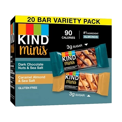 Promo 🔥 Snack Bars KIND Minis Bars, Dark Chocolate Nuts And Sea Salt/Caramel Almond And Sea Salt, 0.7 Oz., 20/Pack (27964) ❤️ 3 Promo 🔥 Snack Bars KIND Minis Bars, Dark Chocolate Nuts And Sea Salt/Caramel Almond And Sea Salt, 0.7 Oz., 20/Pack (27964) ❤️