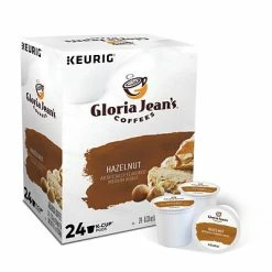 Coupon 🔥 Gloria Jean's Coffees K-Cups Gloria Jean's Hazelnut Coffee, Keurig K-Cup Pods, Medium Roast, 24/Box (60051-052) 🤩
