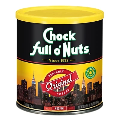 Coupon ✨ Chock Full O'Nuts Original Blend Ground Coffee, Medium Roast, 30.5 Oz. (MZB13000) ✨ 3 Coupon ✨ Chock Full O'Nuts Original Blend Ground Coffee, Medium Roast, 30.5 Oz. (MZB13000) ✨