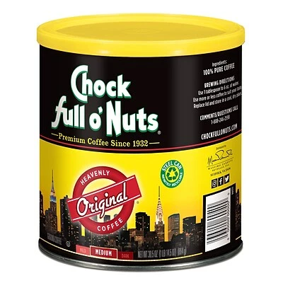 Coupon ✨ Chock Full O'Nuts Original Blend Ground Coffee, Medium Roast, 30.5 Oz. (MZB13000) ✨ 4 Coupon ✨ Chock Full O'Nuts Original Blend Ground Coffee, Medium Roast, 30.5 Oz. (MZB13000) ✨ - Image 2