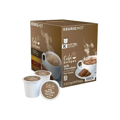New 🌟 K-Cups Cafe Escapes Milk Chocolate Hot Cocoa, Keurig K-Cup Pods, 96/Carton (68013) 😍 3 New 🌟 K-Cups Cafe Escapes Milk Chocolate Hot Cocoa, Keurig K-Cup Pods, 96/Carton (68013) 😍