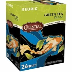Coupon 😀 K-Cups Celestial Seasonings Green Tea Decaf, Keurig K-Cup Pods, 24/Box (14737) 😀