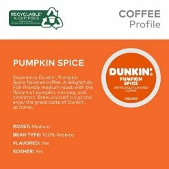 Best reviews of 🧨 K-Cups Dunkin' Donuts® Pumpkin Spice Coffee, Keurig® K-Cup® Pods, Medium Roast, 22/Box (5000202812) ⌛ -Grocery shop unnamed file 1170