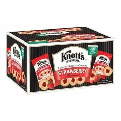 Best Sale 😍 Knott's Berry Farm Premium Bite Size Shortbread Cookies, Strawberry, 2 Oz., 36/Carton (59637) ✔️