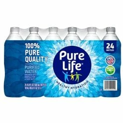 Hot Sale 🛒 Pure Life Purified Water, 16.9 Fl Oz. Plastic Bottled Water, 24/Carton (110109) 🛒