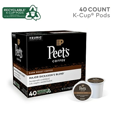 Hot Sale 👏 K-Cups Keurig® Peet's Coffee Major Dickason's Blend Single-Serve Keurig® K-Cup® Pods, Dark Roast, 40/Box (373354) 👍 4 Hot Sale 👏 K-Cups Keurig® Peet's Coffee Major Dickason's Blend Single-Serve Keurig® K-Cup® Pods, Dark Roast, 40/Box (373354) 👍 - Image 2