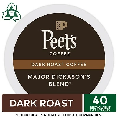 Hot Sale 👏 K-Cups Keurig® Peet's Coffee Major Dickason's Blend Single-Serve Keurig® K-Cup® Pods, Dark Roast, 40/Box (373354) 👍 5 Hot Sale 👏 K-Cups Keurig® Peet's Coffee Major Dickason's Blend Single-Serve Keurig® K-Cup® Pods, Dark Roast, 40/Box (373354) 👍 - Image 3