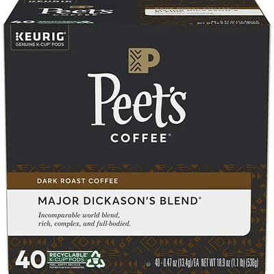 Hot Sale 👏 K-Cups Keurig® Peet's Coffee Major Dickason's Blend Single-Serve Keurig® K-Cup® Pods, Dark Roast, 40/Box (373354) 👍 6 Hot Sale 👏 K-Cups Keurig® Peet's Coffee Major Dickason's Blend Single-Serve Keurig® K-Cup® Pods, Dark Roast, 40/Box (373354) 👍 - Image 4