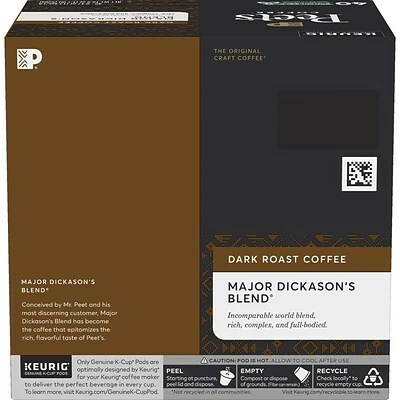 Hot Sale 👏 K-Cups Keurig® Peet's Coffee Major Dickason's Blend Single-Serve Keurig® K-Cup® Pods, Dark Roast, 40/Box (373354) 👍 8 Hot Sale 👏 K-Cups Keurig® Peet's Coffee Major Dickason's Blend Single-Serve Keurig® K-Cup® Pods, Dark Roast, 40/Box (373354) 👍 - Image 6