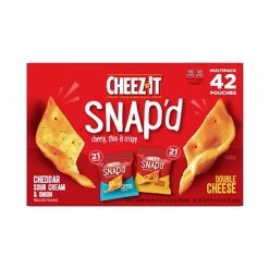 Hot Sale ⭐ Crackers Cheez-It Snap’d Variety Pack Chips, Assorted, 42/Carton (KEE11501) 😍