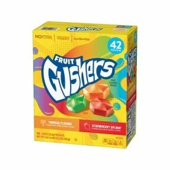 Wholesale 💯 Betty Crocker Fruit Gushers Flavored Snacks, Strawberry Splash/Tropical Flavors, 33.6 Oz., 42 Pouches/Pack (14698) 👏