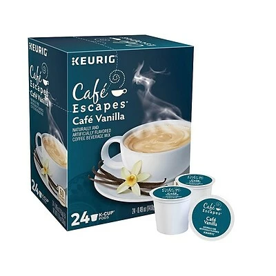 Flash Sale ✨ K-Cups Cafe Escapes Café Vanilla Coffee, Keurig K-Cup Pods, 24/Box (6812) ⭐ 3 Flash Sale ✨ K-Cups Cafe Escapes Café Vanilla Coffee, Keurig K-Cup Pods, 24/Box (6812) ⭐
