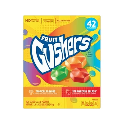 Wholesale ๐ฏ Betty Crocker Fruit Gushers Flavored Snacks, Strawberry Splash/Tropical Flavors, 33.6 Oz., 42 Pouches/Pack (14698) ๐ 4 Wholesale ๐ฏ Betty Crocker Fruit Gushers Flavored Snacks, Strawberry Splash/Tropical Flavors, 33.6 Oz., 42 Pouches/Pack (14698) ๐ - Image 2