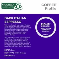 Coupon 🔥 K-Cups Eight O'Clock Dark Italian Espresso, Keurig® K-Cup® Pods, Dark Roast, 24/Box (6408) 💯 -Grocery shop unnamed file 1438