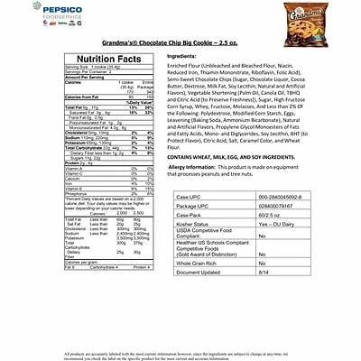 Discount 🌟 Grandma's® Homestyle Chocolate Chip Cookies; 2.5 Oz. Bags, 60 Bags/Box 🔥 5 Discount 🌟 Grandma's® Homestyle Chocolate Chip Cookies; 2.5 Oz. Bags, 60 Bags/Box 🔥 - Image 3