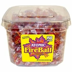 Wholesale 🔔 Candy, Gum & Mints Atomic Fireball Gluten And Fat Free Hard 🍬 Candy, 150 Pieces Per Tub, 40.5 Ounces (FER05205) ✨