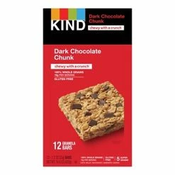 Wholesale 💯 Snack Bars KIND Bar, Healthy Grains, Dark Chocolate Chunk, 1.2 Oz., 12/Box (PHW18082) 🔔
