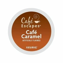 Coupon 💯 K-Cups Cafe Escapes Café Caramel Coffee, Keurig® K-Cup® Pods, Light Roast, 24/Box (GMT6813) 🤩