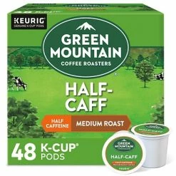New ⌛ K-Cups Green Mountain Coffee Roasters Half-Caff Coffee, Keurig® K-Cup® Pods, Medium Roast, 48/Box (357446) ❤️