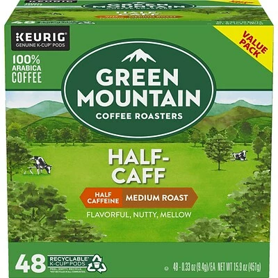 New ⌛ K-Cups Green Mountain Coffee Roasters Half-Caff Coffee, Keurig® K-Cup® Pods, Medium Roast, 48/Box (357446) ❤️ 4 New ⌛ K-Cups Green Mountain Coffee Roasters Half-Caff Coffee, Keurig® K-Cup® Pods, Medium Roast, 48/Box (357446) ❤️ - Image 2