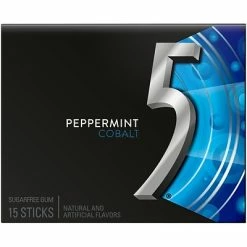 Budget ๐ Gum & Mints 5 GUM Peppermint Cobalt Sugar Free Chewing Gum, 15 Sticks (WMW51220) ๐ฅฐ
