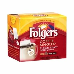 Budget 🧨 Ground Folgers Coffee Singles Classic Roast Bags, Medium Roast, 19/Box (29764) 😀