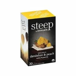 Hot Sale 🔔 Hot Tea Bigelow Steep Dandelion & Peach Green & Rooibos Tea Bags, 20/Box (17715) 🤩 -Grocery shop unnamed file 2207