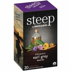 Wholesale 🛒 Hot Tea Steep By Bigelow Organic Earl Grey Black Tea, 20 Tea Bags/Box (RCB17700) 🎉