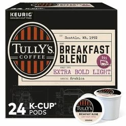 Best deal 💯 K-Cups Tully's Breakfast Blend Coffee, Keurig® K-Cup® Pods, Light Roast, 24/Box (192719) 🎉