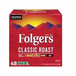 Best reviews of 🛒 K-Cups Folgers Classic Roast Coffee, Keurig K-Cup Pod, Medium Roast, 48/Box (5000363378) ✨