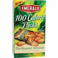 New 👏 Dried Fruit, Nuts & Trail Mix Emerald Dry Roasted Almonds, 100 Calorie Pack, 7/PK 🎉