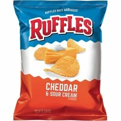 Coupon ✨ Ruffles® Cheddar & Sour Cream Potato Chips; 1.5 Oz. Bags, 64 Bags/Box 🎉