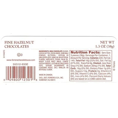 Top 10 🎉 Candy & Chocolate Ferrero Rocher® Chocolate Hazelnut, 1 Oz. Packs, 12 Packs/Box 🛒 4 Top 10 🎉 Candy & Chocolate Ferrero Rocher® Chocolate Hazelnut, 1 Oz. Packs, 12 Packs/Box 🛒 - Image 2