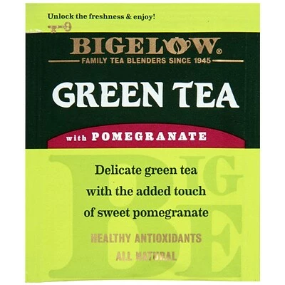 Outlet 👏 Hot Tea Bigelow, Green Tea With Pomegranate, 28/Box (RCB10363) 🧨 4 Outlet 👏 Hot Tea Bigelow, Green Tea With Pomegranate, 28/Box (RCB10363) 🧨 - Image 2