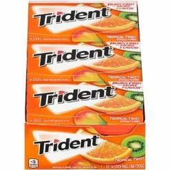 Buy 😀 Gum & Mints Trident Sugar Free Tropical Twist Gum, 14 Pieces/Pack, 12/Box (MOZ01110) 🔔
