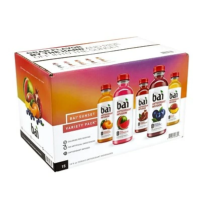 Wholesale ๐ Bai Water Sunset Variety Pack, 18 Fl Oz, 15 Count (220-00656) โญ 3 Wholesale ๐ Bai Water Sunset Variety Pack, 18 Fl Oz, 15 Count (220-00656) โญ