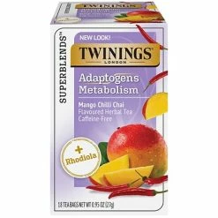 Coupon 👍 Hot Tea Twinings Boost Mango Chili Chai Herbal Tea Bags, 0.95 Oz., 18/Box (F16073) ✨