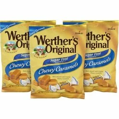 Brand new 🎉 Candy & Chocolate Werther's Original Sugar Free Chewy Caramels, 2.75 Oz., 3/Pack (302-01006) 🎁