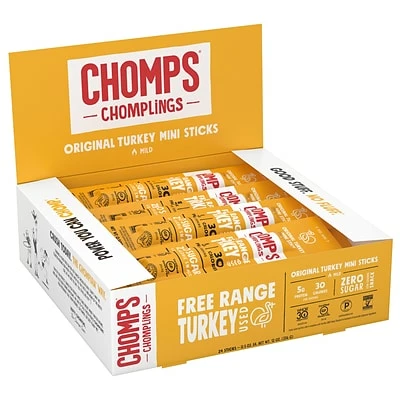 Wholesale 😀 Meat And Jerky Chomps Turkey, Original, Snack Sticks, 24/Box (ZHO00482) 🥰 4 Wholesale 😀 Meat And Jerky Chomps Turkey, Original, Snack Sticks, 24/Box (ZHO00482) 🥰 - Image 2