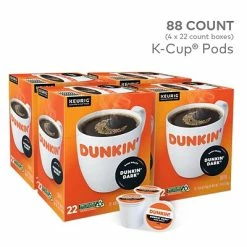 Hot Sale 😀 K-Cups Dunkin' Midnight, Keurig Single Serve K-cup Pods, Dark Roast Coffee, 88 Count 🔥