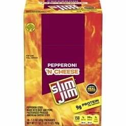 Deals ✔️ Meat And Jerky Slim Jim Pepperoni And Cheese, 1.5 Oz, 18 Count ❤️