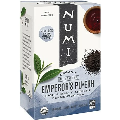 New 🔥 Hot Tea Numi® Emperor's Organic Pu-erh Tea, Higher Caffeine, 16 Bags/Box 🥰 3 New 🔥 Hot Tea Numi® Emperor's Organic Pu-erh Tea, Higher Caffeine, 16 Bags/Box 🥰