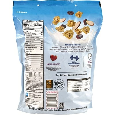 Promo ๐ Dried Fruit, Nuts & Trail Mix Quaker Simply Granola Oats, Honey, Raisins, & Almonds, 34.5 Oz., 2 Pack (43607) ๐ 4 Promo ๐ Dried Fruit, Nuts & Trail Mix Quaker Simply Granola Oats, Honey, Raisins, & Almonds, 34.5 Oz., 2 Pack (43607) ๐ - Image 2