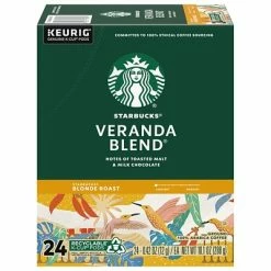 Cheapest 🤩 K-Cups Starbucks Veranda Blend Coffee, Keurig® K-Cup® Pods, Light Roast, 24/Box (9577) ✔️
