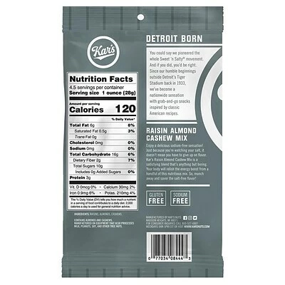 Promo 🤩 Dried Fruit, Nuts & Trail Mix Kar's Fresh Harvest Raisin Almond Cashew, 4.5 Oz., 12/Carton 🧨 4 Promo 🤩 Dried Fruit, Nuts & Trail Mix Kar's Fresh Harvest Raisin Almond Cashew, 4.5 Oz., 12/Carton 🧨 - Image 2