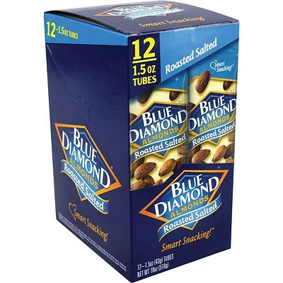 Brand new 👍 Dried Fruit, Nuts & Trail Mix Blue Diamond Roasted Salted Almonds, 1.5 Oz., 12 Count (05200) ✔️ 3 Brand new 👍 Dried Fruit, Nuts & Trail Mix Blue Diamond Roasted Salted Almonds, 1.5 Oz., 12 Count (05200) ✔️