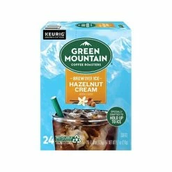 Best Pirce 🤩 K-Cups Green Mountain Brew Over Ice Hazelnut Cream Iced Coffee, Keurig K-Cup Pod, Medium Roast, 24/Pack (390290) 👏