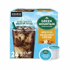 Best Pirce 🤩 K-Cups Green Mountain Brew Over Ice Hazelnut Cream Iced Coffee, Keurig K-Cup Pod, Medium Roast, 24/Pack (390290) 👏 -Grocery shop unnamed file 3020