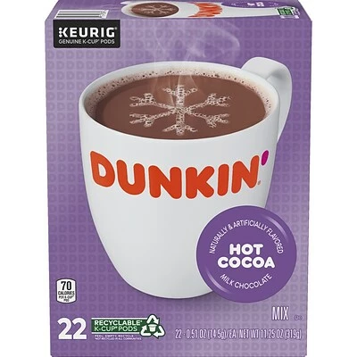 New ⌛ K-Cups Dunkin' Donuts Milk Chocolate Hot Cocoa, Keurig® K-Cup® Pods, 22/Box (611227377215) ⌛ 4 New ⌛ K-Cups Dunkin' Donuts Milk Chocolate Hot Cocoa, Keurig® K-Cup® Pods, 22/Box (611227377215) ⌛ - Image 2